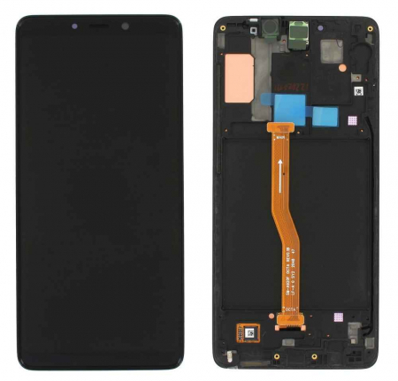 Ecrane Samsung - Ecran display cu rama Samsung A9 2018 (A920), negru (Original Service Pack)