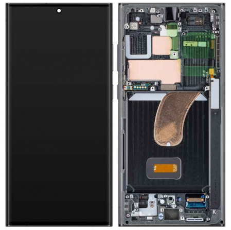 seria S - Ecran display cu rama Samsung S23 Ultra 5G (S918) Phantom Black (Original Service Pack)