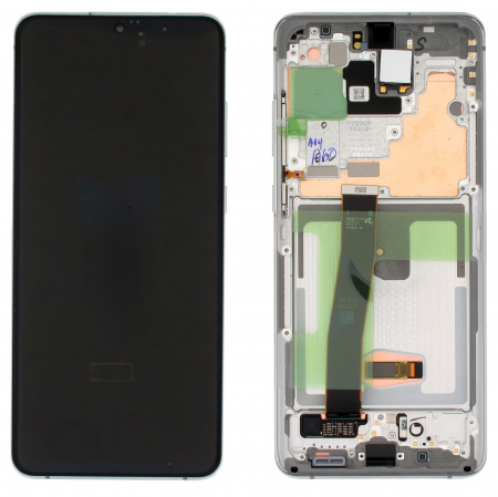 Ecrane Samsung - Ecran display cu rama Samsung S20 Ultra, Alb, (G988), (Original Service Pack)
