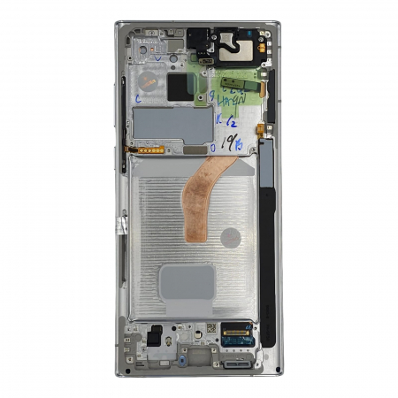 Ecran display cu rama Samsung S22 Ultra (S908) White - include camera selfie (Original Service Pack) [1]