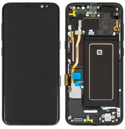 Ecrane Samsung - Ecran display cu rama Samsung S8 (G950), Negru (Original Service Pack)