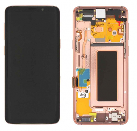 seria S - Ecran display cu rama Samsung S9 (G960), Gold (Original Service Pack)