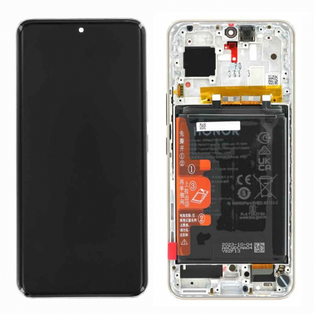 Ecrane Huawei / Honor - Ecran display Honor 90 cu rama si acumulator, Diamond Silver (Original Service Pack)