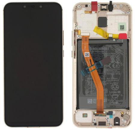 Ecrane Huawei / Honor - Ecran Display Huawei Mate 20 Lite cu rama si acumulator, gold (Original Service Pack)