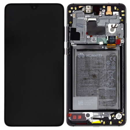 Ecrane Huawei / Honor - Ecran display Huawei Mate 20, Negru, cu rama si acumulator (Original Service Pack)