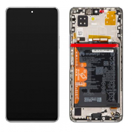 Ecrane Huawei / Honor - Ecran display Huawei Nova 9 SE cu Rama si Acumulator, Pearl White (Original Service Pack)