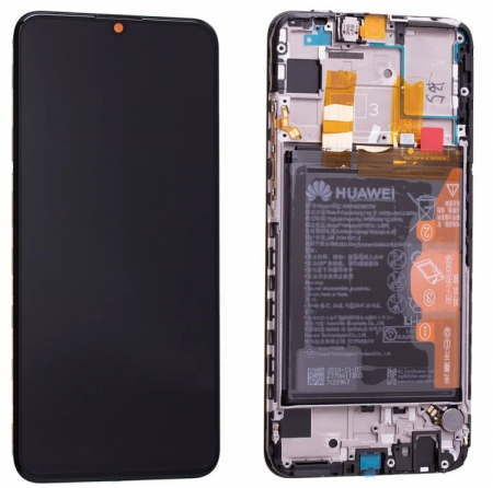 Ecrane Huawei / Honor - Ecran display Huawei P Smart 2019, negru cu rama si acumulator (Original Service Pack)
