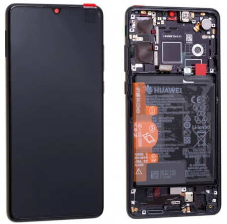 Ecrane Huawei / Honor - Ecran display Huawei P30, Negru, cu rama si acumulator (Original Service Pack)