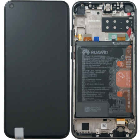 Ecrane Huawei / Honor - Ecran display Huawei P40 Lite E, Negru, cu rama si acumulator (Original Service Pack)