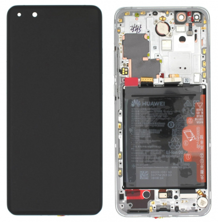 Ecran display Huawei P40 Pro, White, cu rama si acumulator (Original Service Pack) [0]