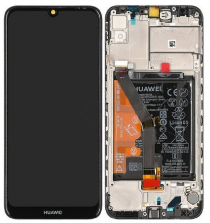 Ecrane Huawei / Honor - Ecran display Huawei Y6S, negru, cu rama si acumulator (Original Service Pack)