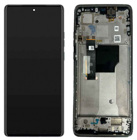 Ecrane Motorola - Ecran display Motorola Edge 40 Neo (XT2307) cu rama, Black Beauty (Original Service Pack)