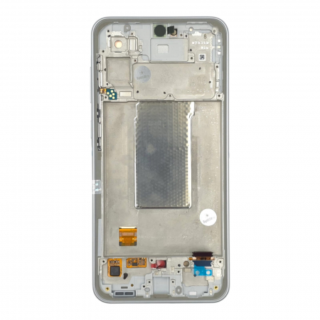 seria A - Ecran display Samsung A36 5G (A366) cu rama, alb / gri (Original Service Pack)