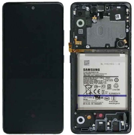 seria A - Ecran display Samsung A51 5G (A516) Negru cu rama si baterie (Original Service Pack)