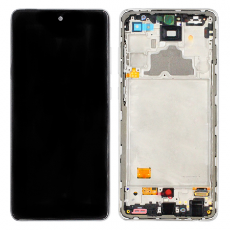 seria A - Ecran display cu rama Samsung A72 4G / 5G (A725/ A726), Alb (Original Service Pack)