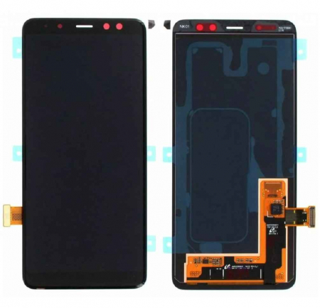 seria A - Ecran display Samsung A8 2018 (A530), Negru (Original Service Pack)