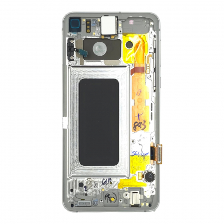 Ecrane Samsung - Ecran display Samsung cu rama S10e (G970), Prism White (Original Service Pack)