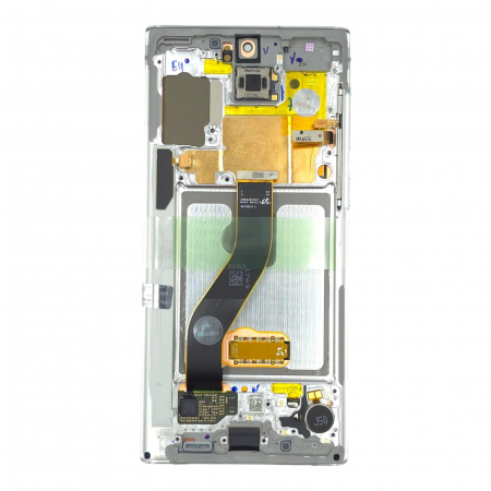 seria N(note) - Ecran display Samsung Note 10 (N970) Aura White, cu rama (Original Service Pack)
