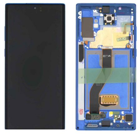 seria N(note) - Ecran display Samsung Note 10 Plus (N975/ N976) Aura Blue, cu rama (Original Service Pack)