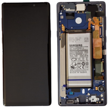 seria N(note) - Ecran display Samsung Note 9 (N960) Blue, cu rama si acumulator (Original Service Pack)