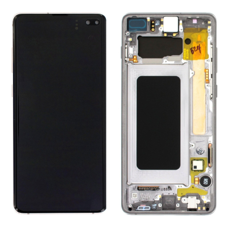 Ecrane Samsung - Ecran display Samsung S10 Plus (G975), Prism Black, cu rama (Original Service Pack)