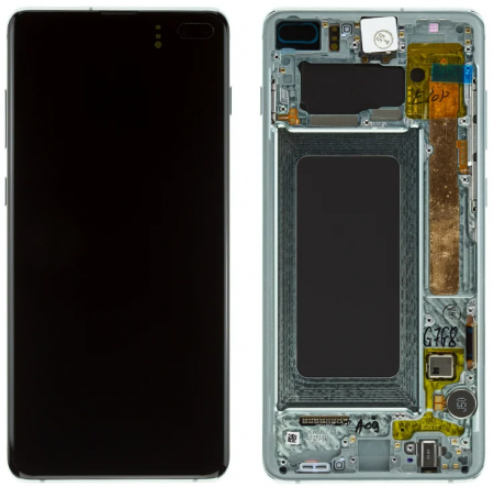 Ecrane Samsung - Ecran display Samsung S10 Plus (G975), Prism Green, cu rama (Original Service Pack)