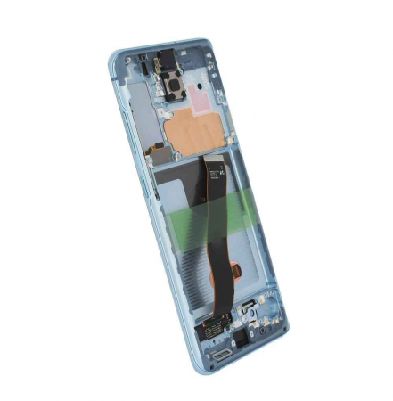 Ecran display Samsung S20 4G/ 5G (G980/G981) Blue, cu rama si Camera selfie (Original Service Pack) [1]