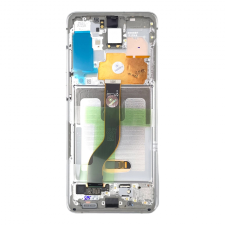 Ecran display Samsung S20 Plus 4G/ 5G (G985/ G986) White, cu rama (Original Service Pack) [2]