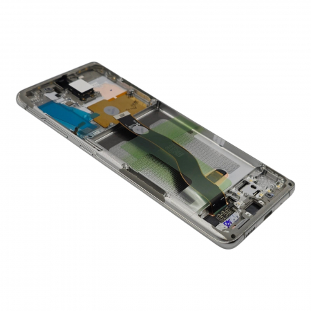 Ecran display Samsung S20 Plus 4G/ 5G (G985/ G986) White, cu rama (Original Service Pack) [1]