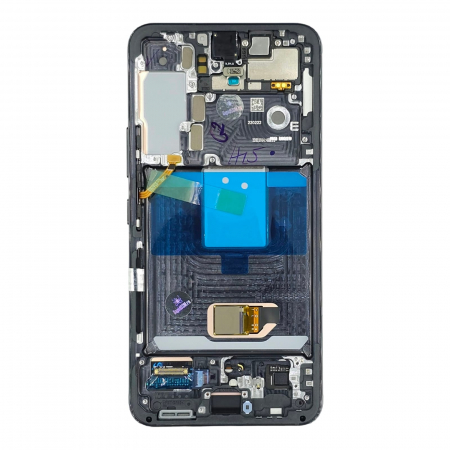 seria S - Ecran display Samsung S22 5G (S901) Phantom Black, cu rama - include camera selfie (Original Service Pack)
