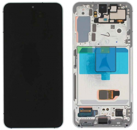 seria S - Ecran display Samsung S22 5G (S901) White/ Cream/ Sky Blue, cu rama (Original Service Pack)