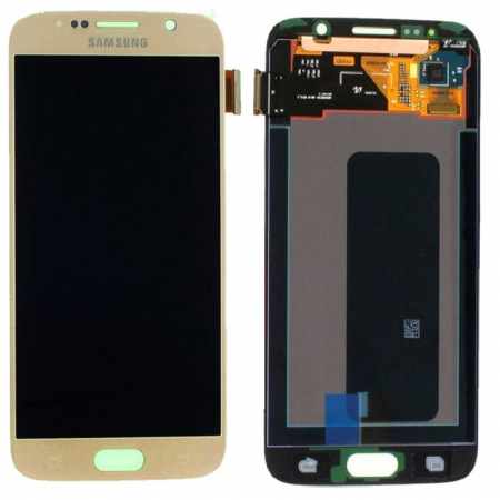 seria S - Ecran display Samsung S6 (G920), Gold, (Original Service Pack)