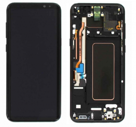 Ecrane Samsung - Ecran display Samsung S8 Plus (G955) cu rama, Negru (Original Service Pack)