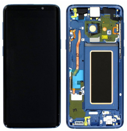 seria S - Ecran display Samsung S9 (G960), Blue Coral, cu rama (Original Service Pack)