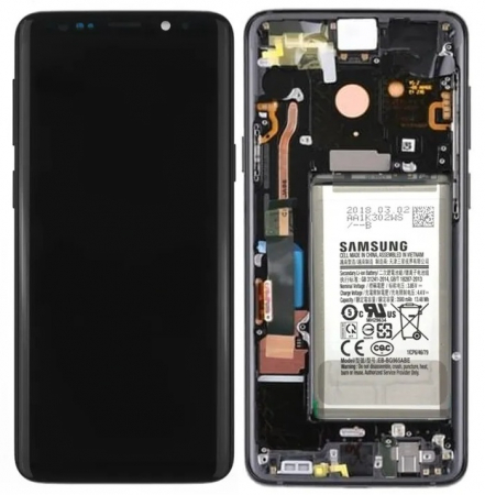 seria S - Ecran display Samsung S9 Plus (G965) Negru cu rama si acumulator (Original Service Pack)