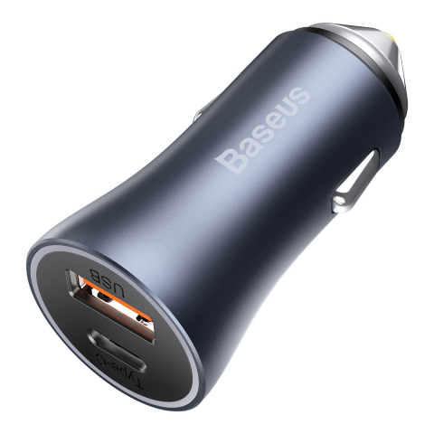Incarcator Auto Baseus Golden Contactor Pro 40W, USB-C + USB-A, Gri - CCJD-0G [1]