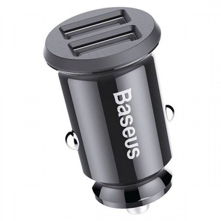 INCARCATOR auto Baseus Grain, 2 x USB Output 5V/3.1A, 15W total ambele porturi, pt. bricheta auto, negru "CCALL-ML01" [3]