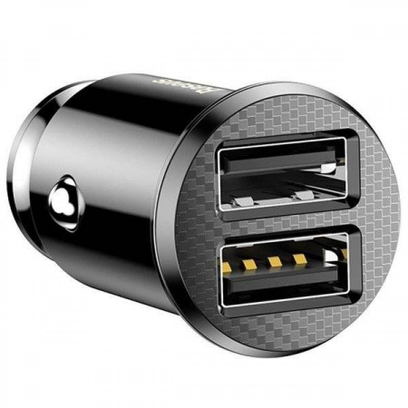 Incarcatoare - INCARCATOR auto Baseus Grain, 2 x USB Output 5V/3.1A, 15W total ambele porturi, pt. bricheta auto, negru "CCALL-ML01"
