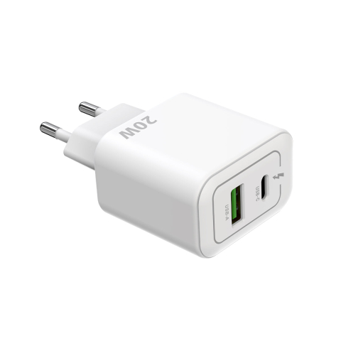 Incarcator retea Rixus 20W USB-C + USB-A alb (RXHC20) [2]