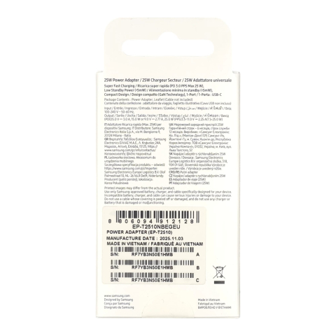 Incarcator retea Samsung Original EP-T2510NBEGEU, USB-C, Super Fast Charging 25W, Black, fara cablu [4]