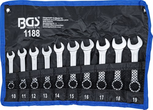 Set chei combinate, extra scurte, 10-19 mm, 10 piese BGS 1188 [5]