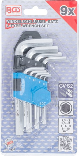 Set chei imbus tip L, 1.5-10 mm, 9 piese BGS 807 [4]