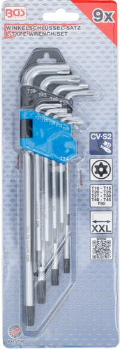 Set chei Torx tip L extra lungi cu gaura, T10-50, 9 piese BGS 794 [6]