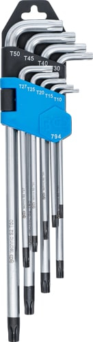 Set chei Torx tip L extra lungi cu gaura, T10-50, 9 piese BGS 794 [2]