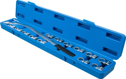 Set cheie inelara curbata cu capete de schimb tip rozeta, 12 - 19 mm, E10 - E18, 15 piese BGS 1312 [3]