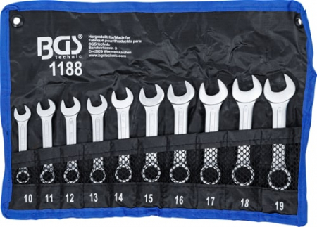 Set chei combinate, extra scurte, 10-19 mm, 10 piese BGS 1188 [4]