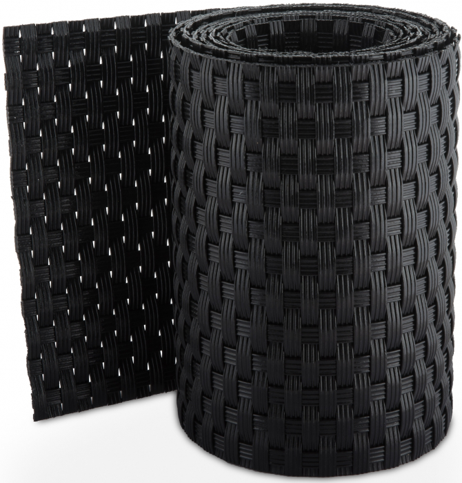 Banda intimitate, opacizare gard, Rattan Tehnic, 19cm x 2,5m, negru [2]