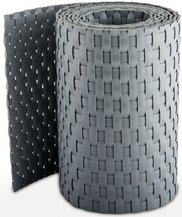 Banda intimitate, opacizare gard, Rattan Tehnic, 19cm x 2,5m, gri [2]