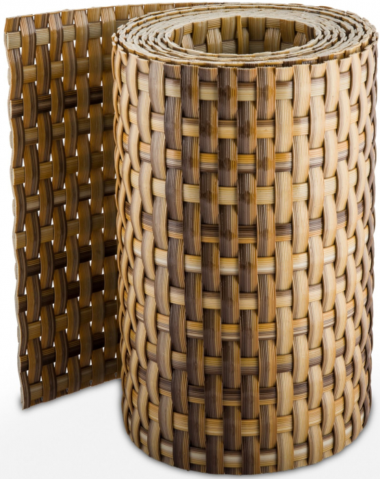 Banda intimitate, opacizare gard, Rattan Tehnic, 19cm x 2,5m, maro pai [2]