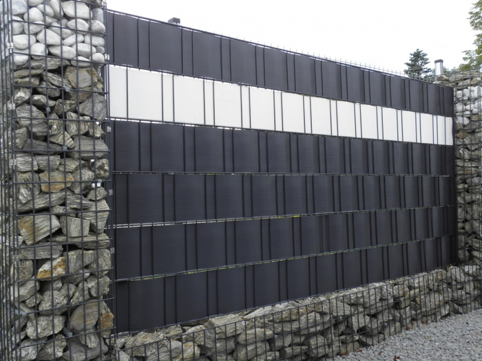 Banda intimitate, opacizare gard, Rattan Tehnic, 19cm x 2,5m, gri [3]